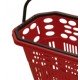 Cesta de compra con ruedas roja