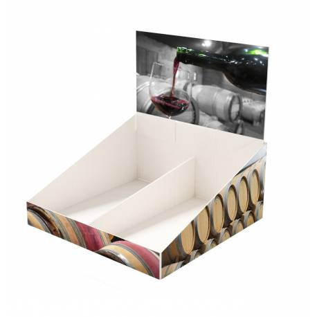 Expositor de sobremesa en cartón ejemplo de personalización