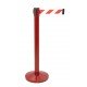 Poste de dinta extensible rojo con cinta roja y blanca