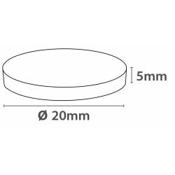 DISCO DE IMAN DE 20 MM MEDIDAS