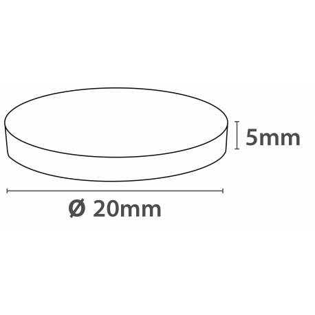 DISCO DE IMAN DE 20 MM MEDIDAS