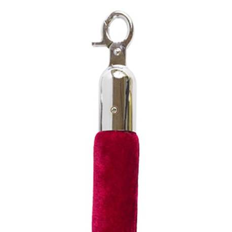 Cordón liso rojo para poste acabado cromado