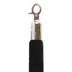 Cordón liso negro para poste acabado cromado