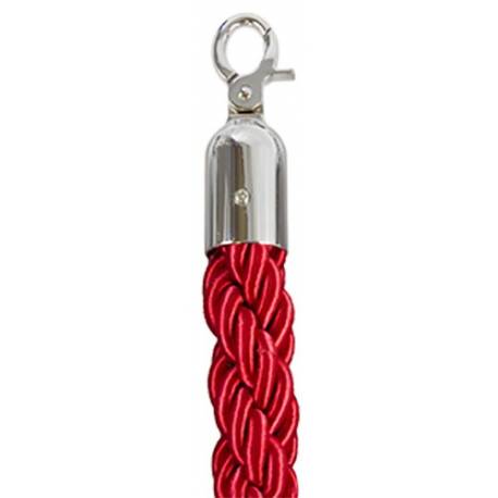 Cordón trenzado rojo terminales cromados