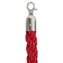 Cordón trenzado rojo terminales cromados
