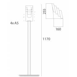 Atril con dispensador de folletos A5